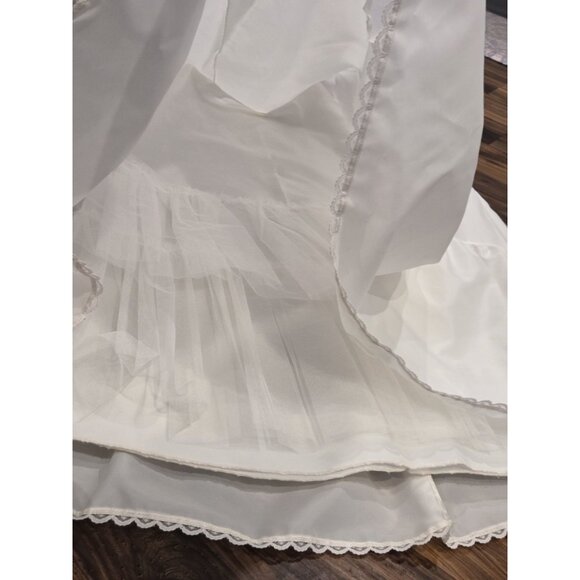 White Lace Petticoat Tulle Underskirt Side Closure 26” Waist Small - Picture 6 of 10